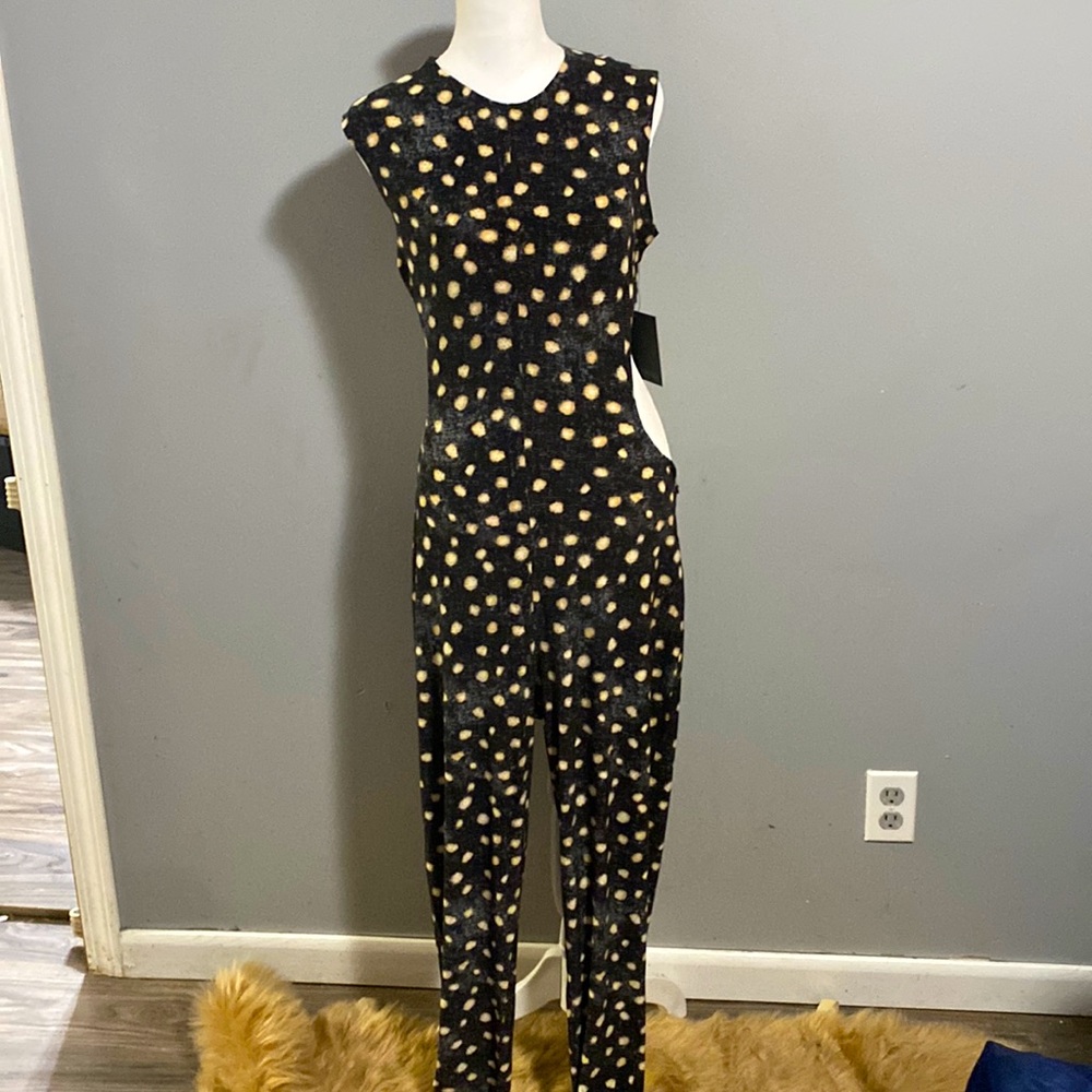 Norma Kamali womens Sleeveless Cut Out Catsuit Size L